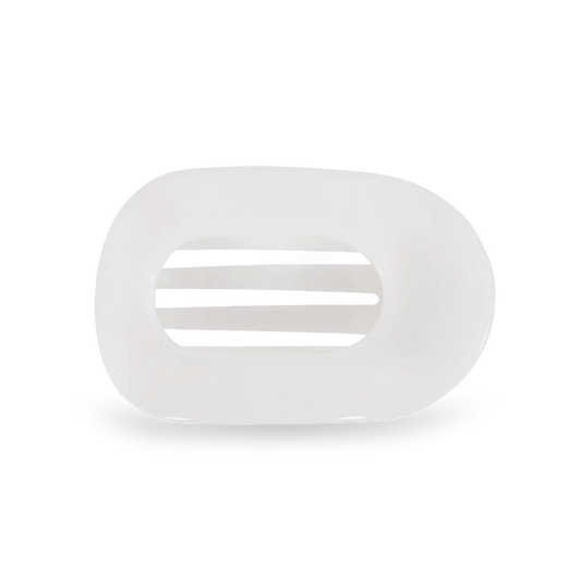 Coconut White Large Flat Round Hair Clip