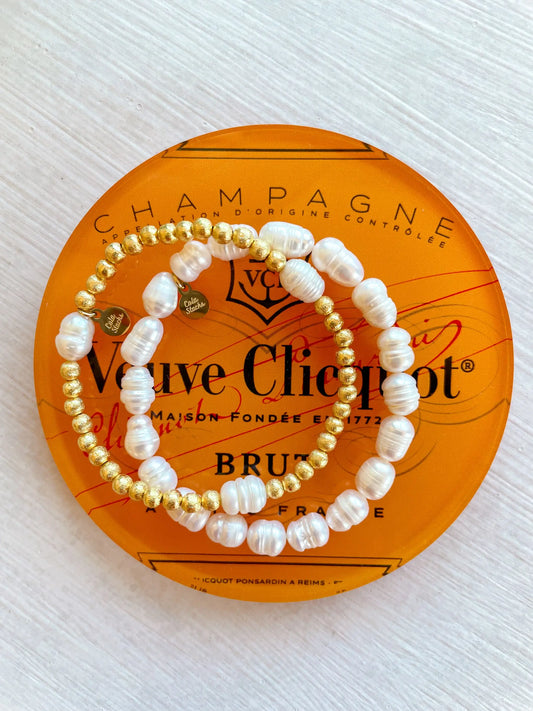 Alice Bracelet: Gold & Pearl