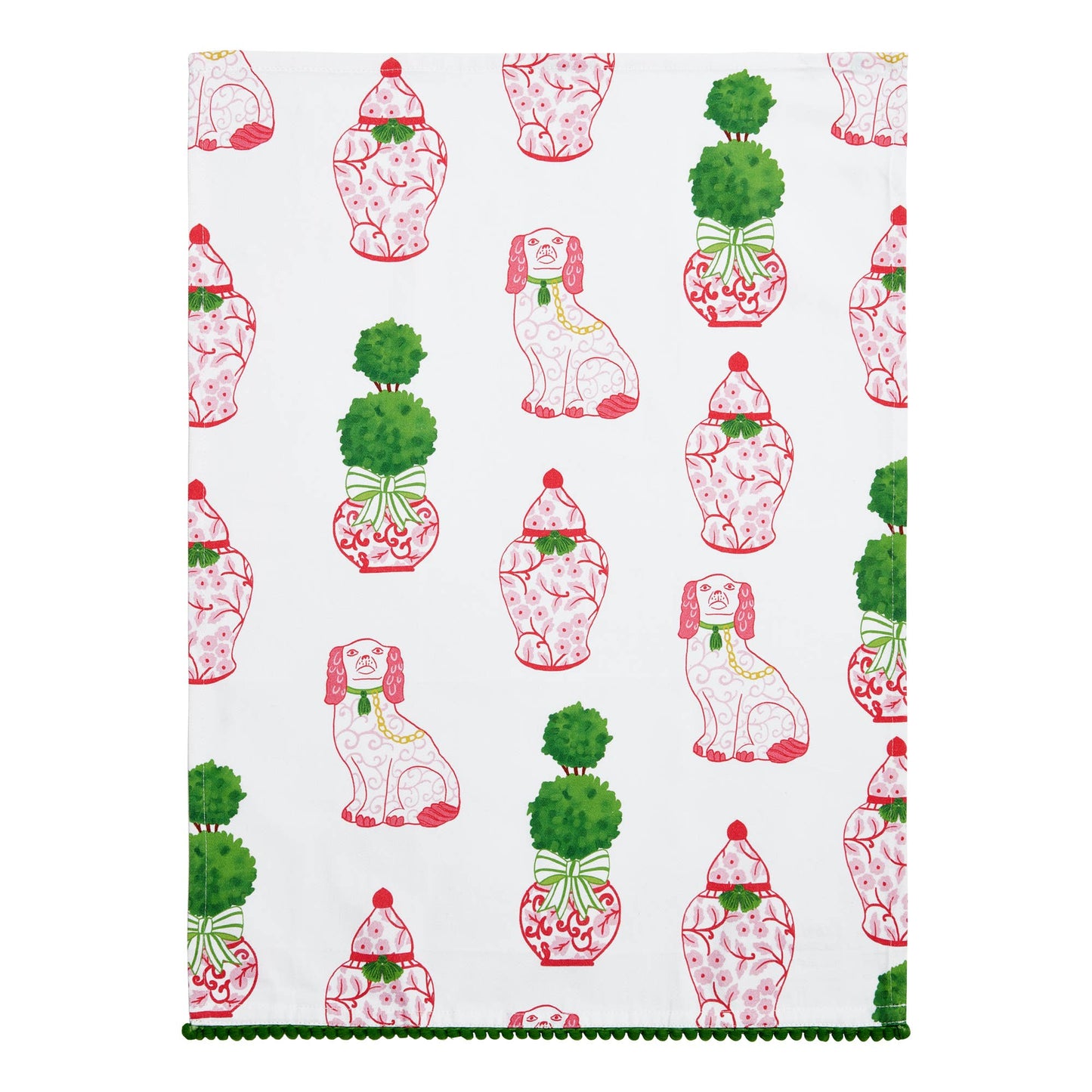 Chinoiserie w/Pom Pom Kitchen Towel