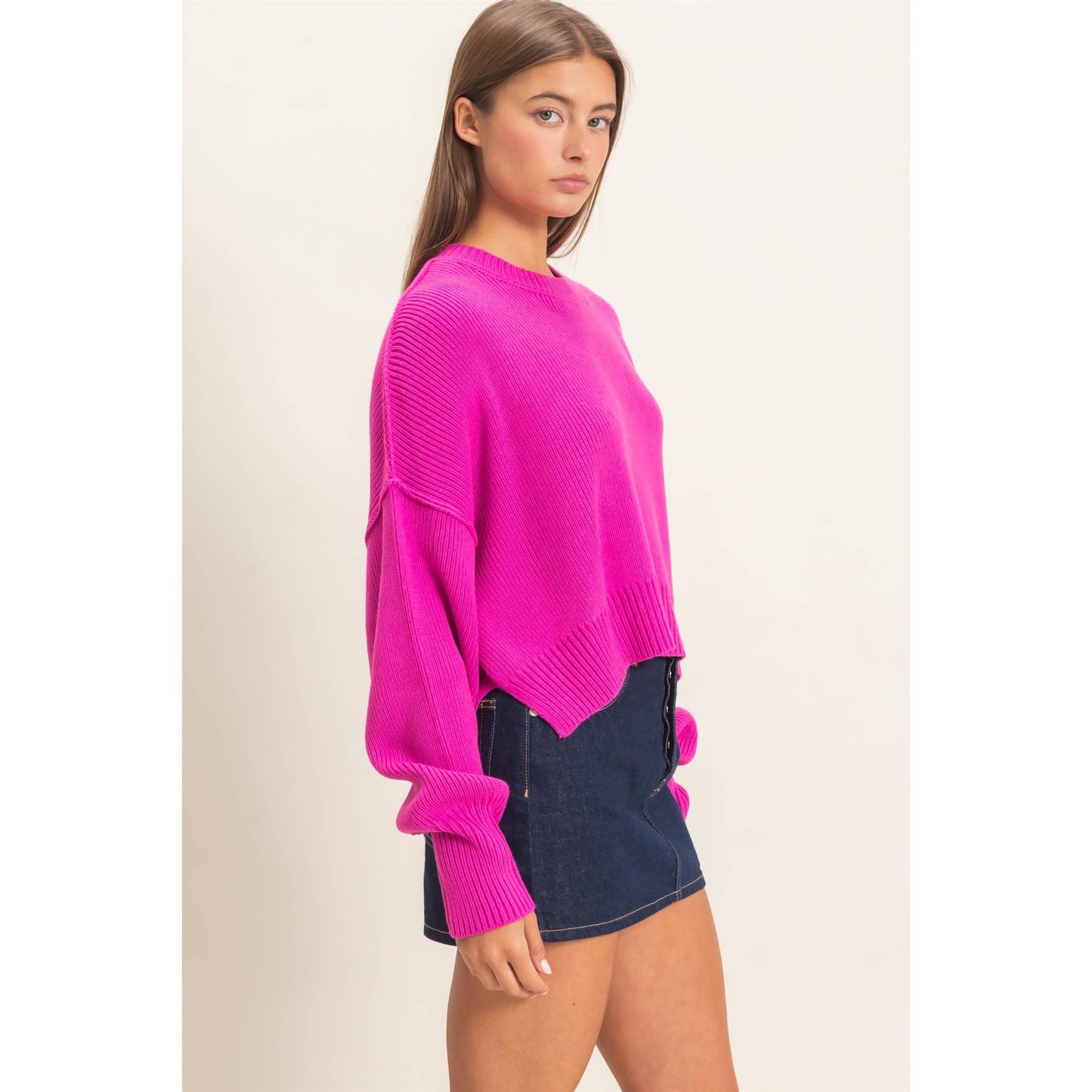 Riley Ribbed Drop Shoulder Sweater