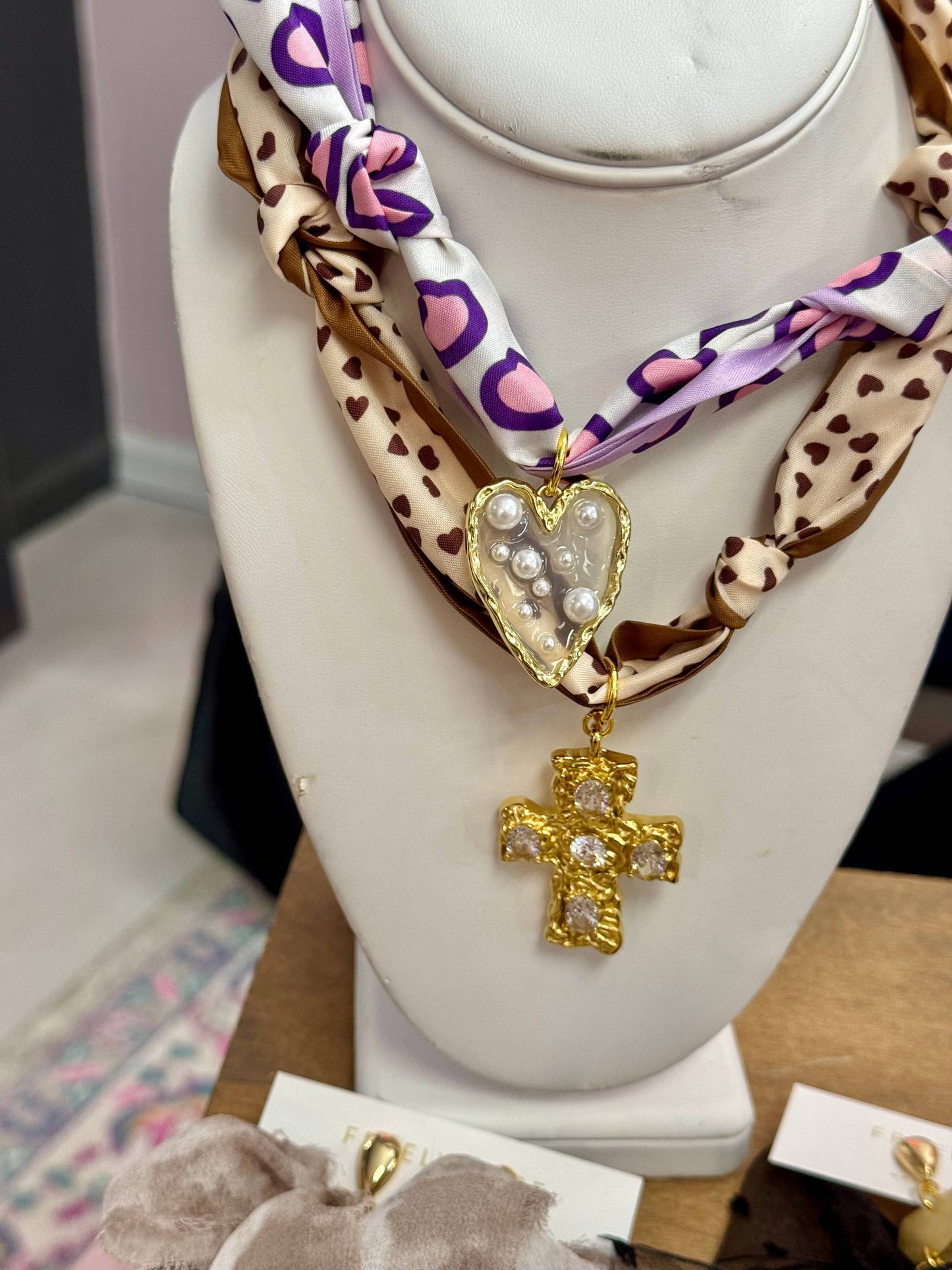 Trendy Scarf Charm Necklace 