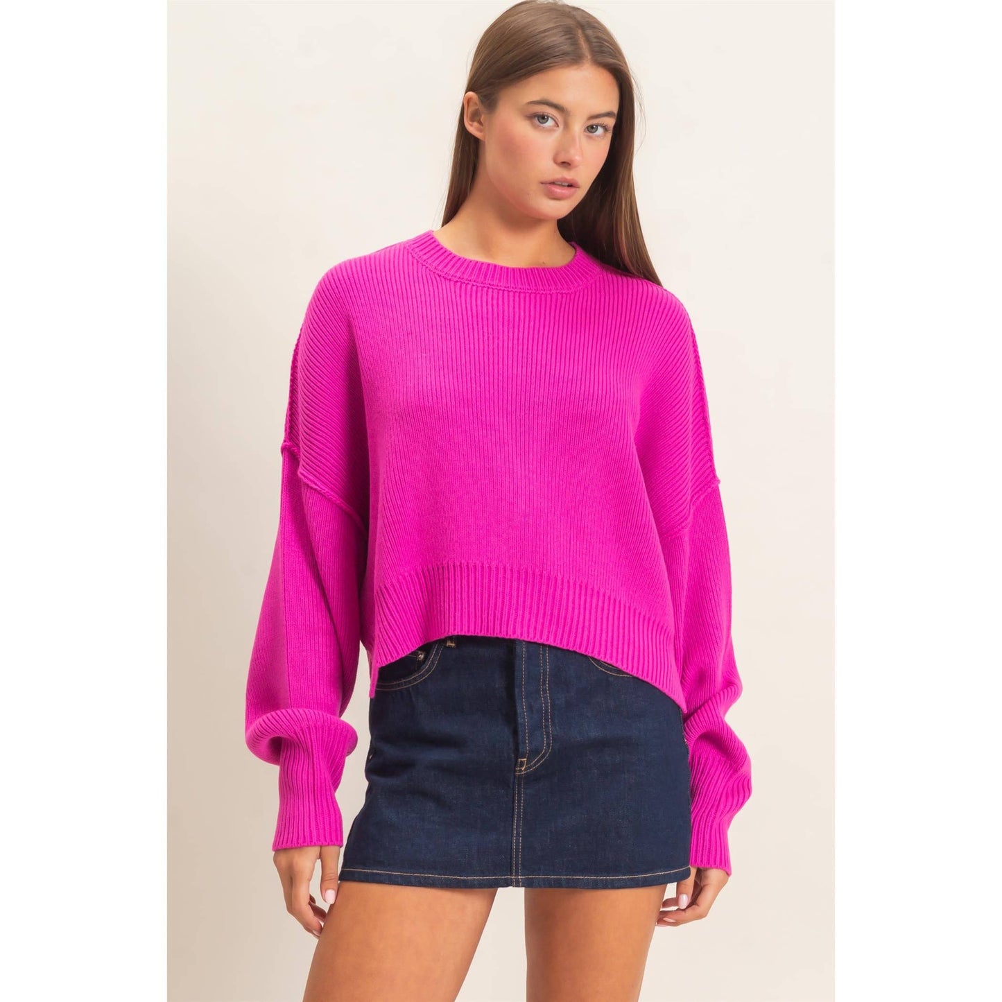 Riley Ribbed Drop Shoulder Sweater