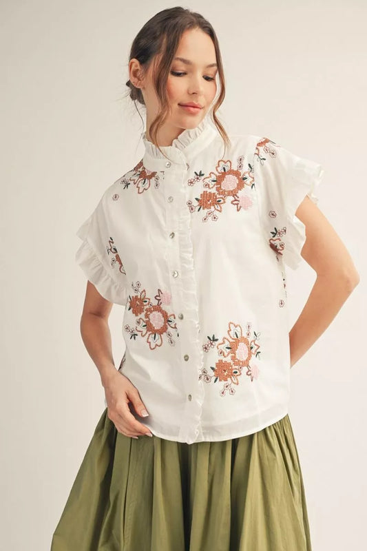 The Meadow Embroidered Top