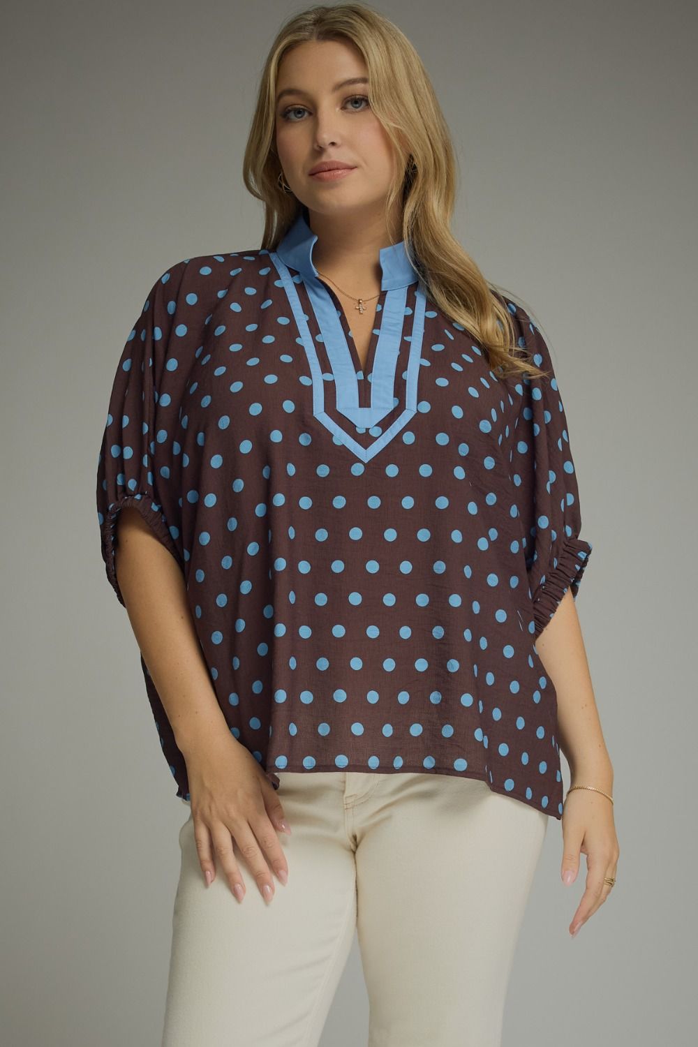 The Ella Polka Dot Blouse - Curvy