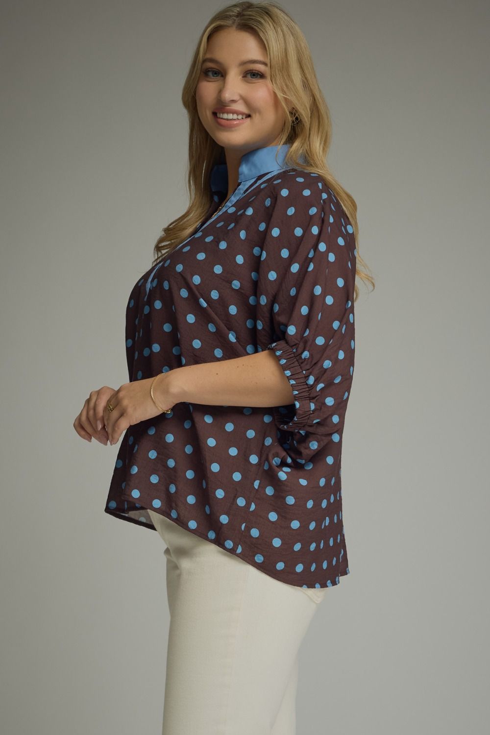 The Ella Polka Dot Blouse - Curvy