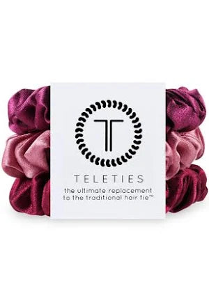 Burgundy Bliss Teleties Silky Scrunchies 3 pack