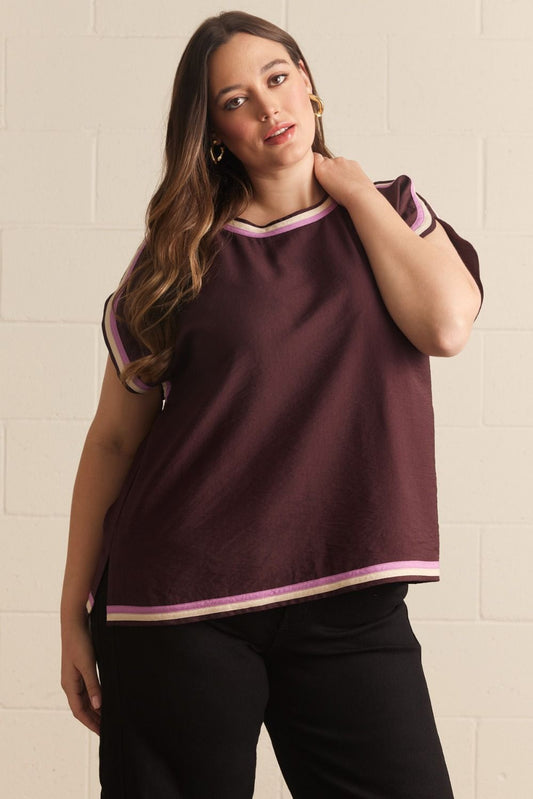 The Collette Striped Blouse - Curvy