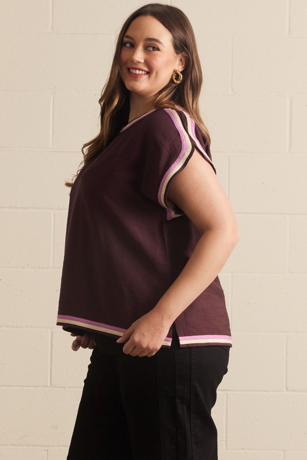 The Collette Striped Blouse - Curvy