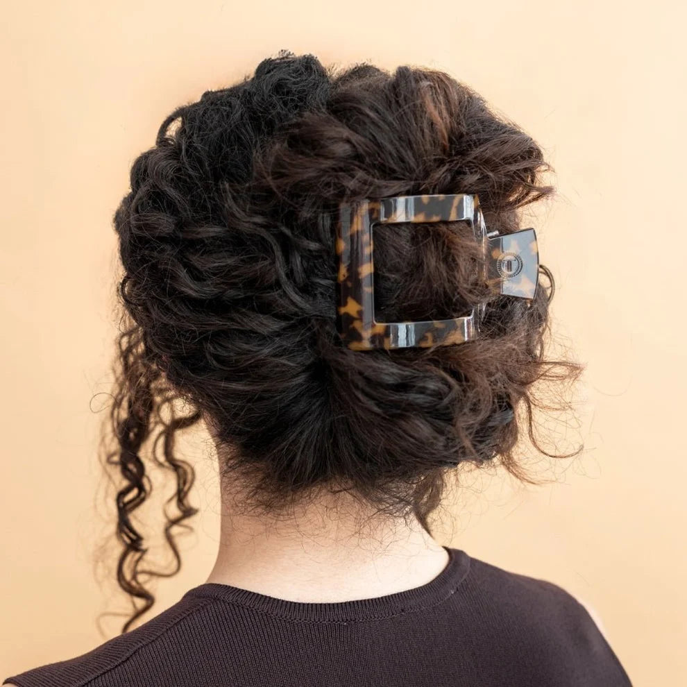 Tortoise Medium Flat Square Hair Clip