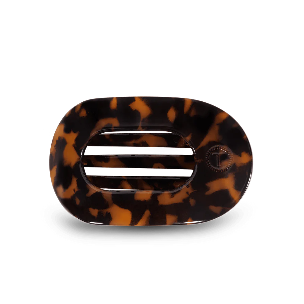 Tortoise Medium Flat Round Hair Clip