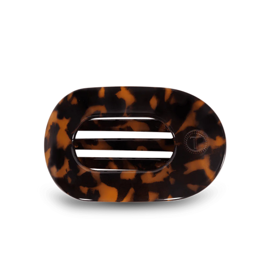 Tortoise Medium Flat Round Hair Clip